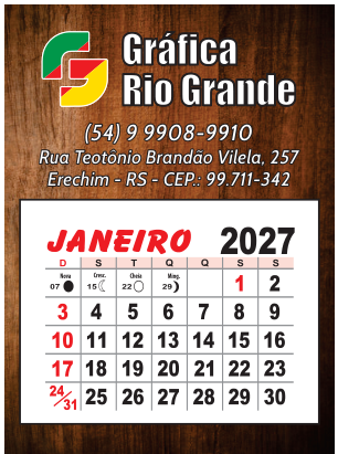 Calendário Médio Parede ou Geladeira