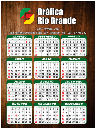 Calendário Simples de parede