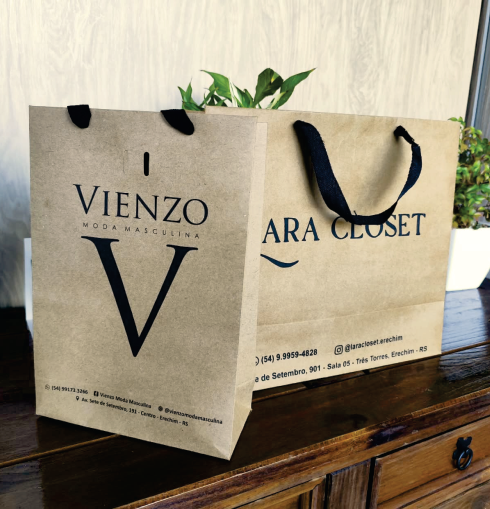 Exemplo de sacola de papel personalizada